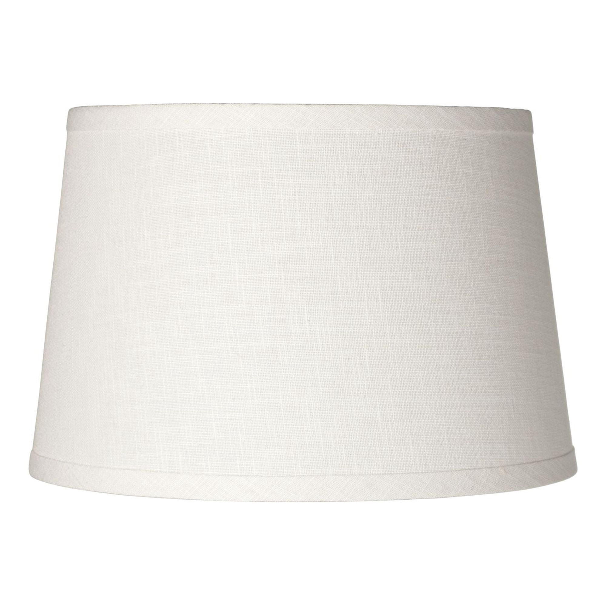 Springcrest Set of 2 White Small Hardback Drum Lamp Shades 10" Top x 12" Bottom x 8" High (Spider) Replacement with Harp and Finial