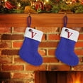 thumbnail image 6 of Xuniizn Personalized Christmas Stockings with Initials - Custom Embroidered Stocking Set, Luxury Velvet Xmas Stockings for Family, Holiday Christmas Decorations, Blue, New Model V, 6 of 6