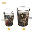 thumbnail image 3 of Susaid Bald Eagle Soldier Print Waterproof Oxford Cloth Storage Circular Laundry Hamper BasketCapacity for Home-Medium, 3 of 6