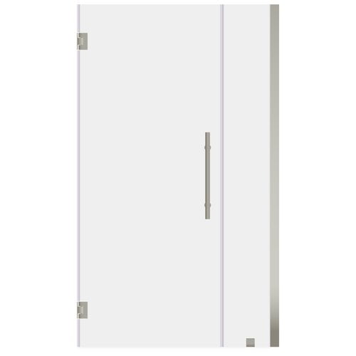 Brushed Nickel Frameless Clear Glass Swing-Out Shower Door, 72" x 47"