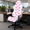 thumbnail image 5 of Whosucclay Pink Love Heart Print Gaming Chair Slipcovers, Stretchable Office Chair Cover 4 Pcs Computer Desk Chairs Covers with Armrest Covers, Rotating Armchair Protector Cover, 5 of 8
