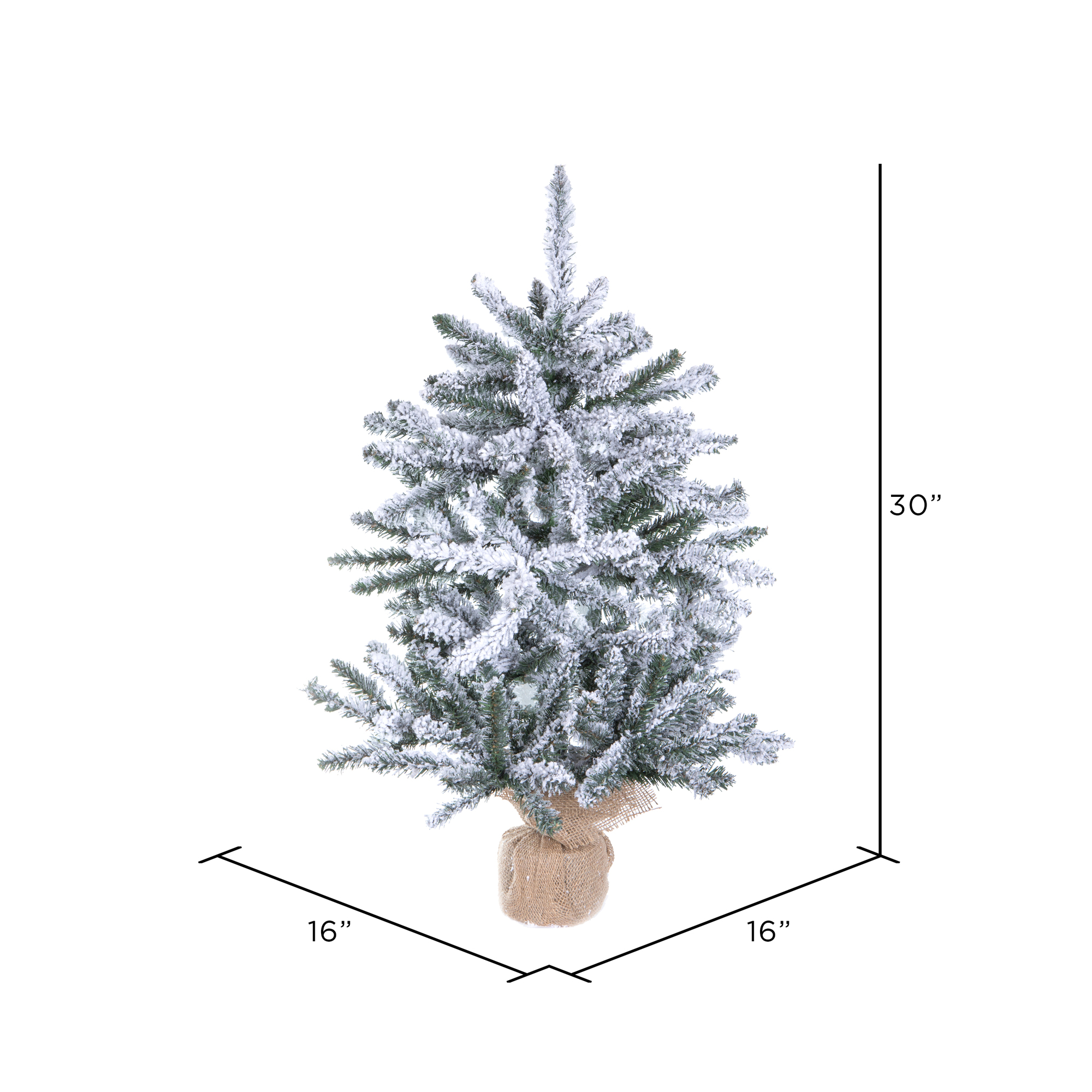 Vickerman 30" Flocked Anoka Pine Artificial Christmas Tree, Unlit - image 4 of 5