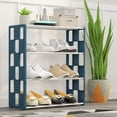 thumbnail image 3 of Shoe Rack Dust-Proof Shoe Cabinet Bedroom Storage Cabinet Checkered Shoe Rack, 3 of 12