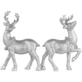 thumbnail image 3 of Northlight Glitter Dusted Reindeer Christmas Figurines - Set of 2 - Silver Finish, 3 of 6