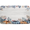 thumbnail image 2 of Fall Pumpkin Bath Mat Thanksgiving Watercolor Leaves Autumn Pumpkin Harvest Doormat Microfiber Memory Foam Absorbent Area Rug Bathroom Decor Rug,16x24 Inch, 2 of 6