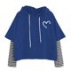 thumbnail image 1 of Sudadera de terciopelo Gibobby con cremallera estampada azul XL, 1 of 4