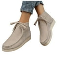 thumbnail image 3 of YOUSNH Bottines Courtes en Suède Rétro Unies pour Femme Automne et Hiver Bottes pour Femmes Beige 7.5, 3 of 7