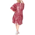 thumbnail image 4 of HAPPY BAY Women's Night Loungewear Dashiki House Dress Batik Caftan Maxi Kaftan Sleepwear for Women Nightgown Plus size 2X-3X Ruby, Lizard, 4 of 4