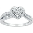 thumbnail image 2 of GILDED 1/4 CTW Natural Diamond Heart Shaped Ring with Miracle Plating, Sterling Silver, Size 4 to 10, Elegant & Ethical Jewelry for Women, Gift Box Included, Ideal for Anniversaries & Gifts, 2 of 2