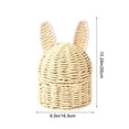 thumbnail image 3 of Kbndieu Easter Woven Bunny Basket with Rabbit Ears Egg Candy Gifts Baskets with Lid Egg Hunt Bucket for Kids Boys Girls Easter Decorations, 3 of 9