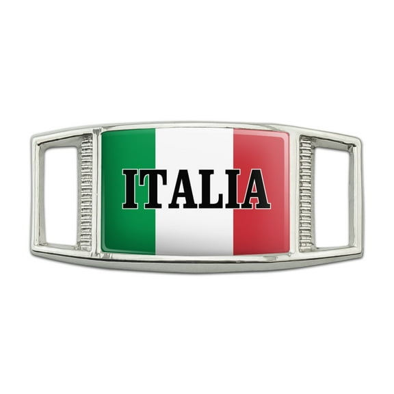 Italia Italy Italian Flag Rectangular Shoe Shoelace Shoe Lace Tag Runner Gym Charm Decoration