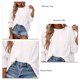 thumbnail image 4 of Top Suelto para Mujer con Puños Fruncidos Camisa Informal Transpirable De Manga Larga con Cuello Redondo para Verano Blanco M, 4 of 5
