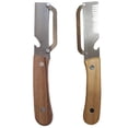 thumbnail image 2 of 2PCS Vegetable Peeler With Wooden Handle, Stainless Steel Wide Blade Potato and Carrot Peeler, 3-in-1 Veggie Peeler With Scallion Shredder and Bottle Opener for Kitchen, Camping and Trave(mix), 2 of 6