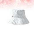 thumbnail image 3 of Sombrero de pescador de algodón de color liso para primavera y verano, estilo japonés sencillo (blanco), 3 of 5