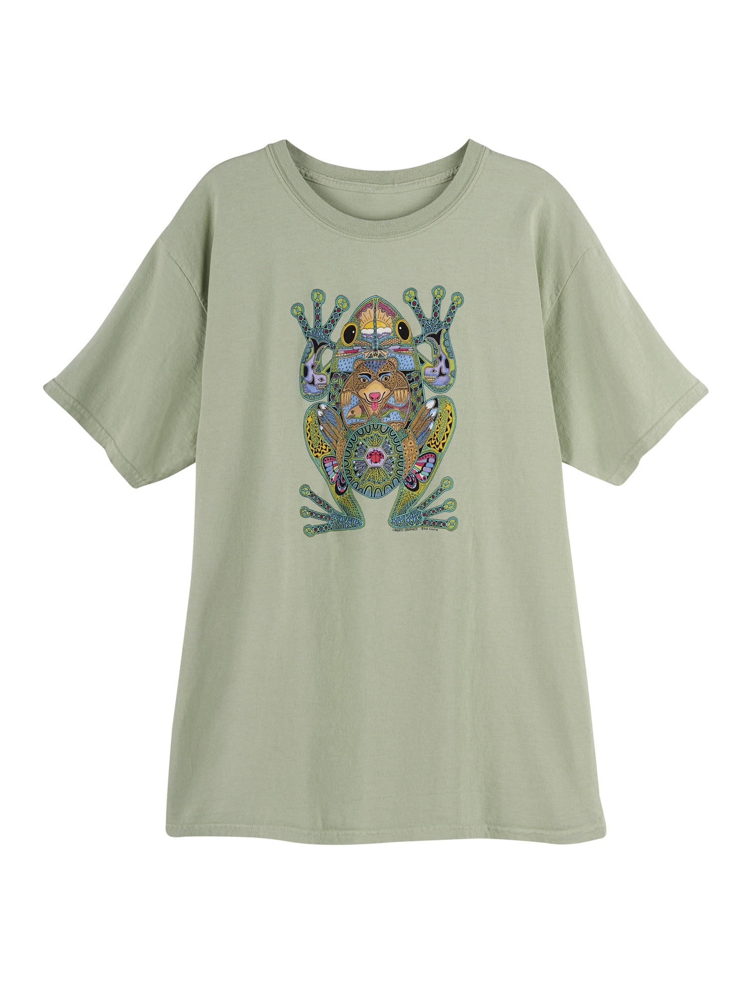 Sue Coccia Frog Print T-Shirt Tee 