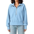 thumbnail image 6 of AloohaidyvioNo Boundaries Womens Half Zip Sweatshirt Soft Fleece Lined Long Sleeve Pullover, Fall Loose Casual Workout Lounge Quarter Zip Tops, 6 of 9