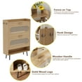 thumbnail image 6 of Bel Ark Rattan Shoe Cabinet with 2 Flip Drawers - Narrow Freestanding Hidden Organizer for Entryway, Hallway, Living Room,Wood, 6 of 9