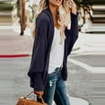 thumbnail image 3 of IROINNID Cardigan for Women Long Sleeve Knit Front Open Winter Cardigan Sweater Solid Coat,Dark Blue, 3 of 6