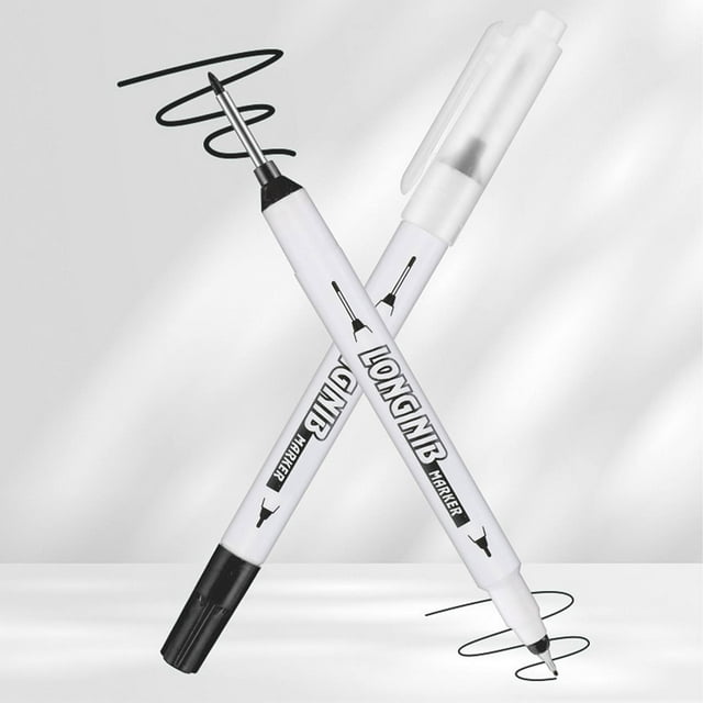Clearance Sale! Long Head Deep Hole Marker Pen Long Head Marking Pen Black, Deep Hole Marker Pens Ink Deep Reach Markers 20Mm/0.79 Inch Double Headed Long Nose Marker Scriber Pen for Woodworking 10Ml