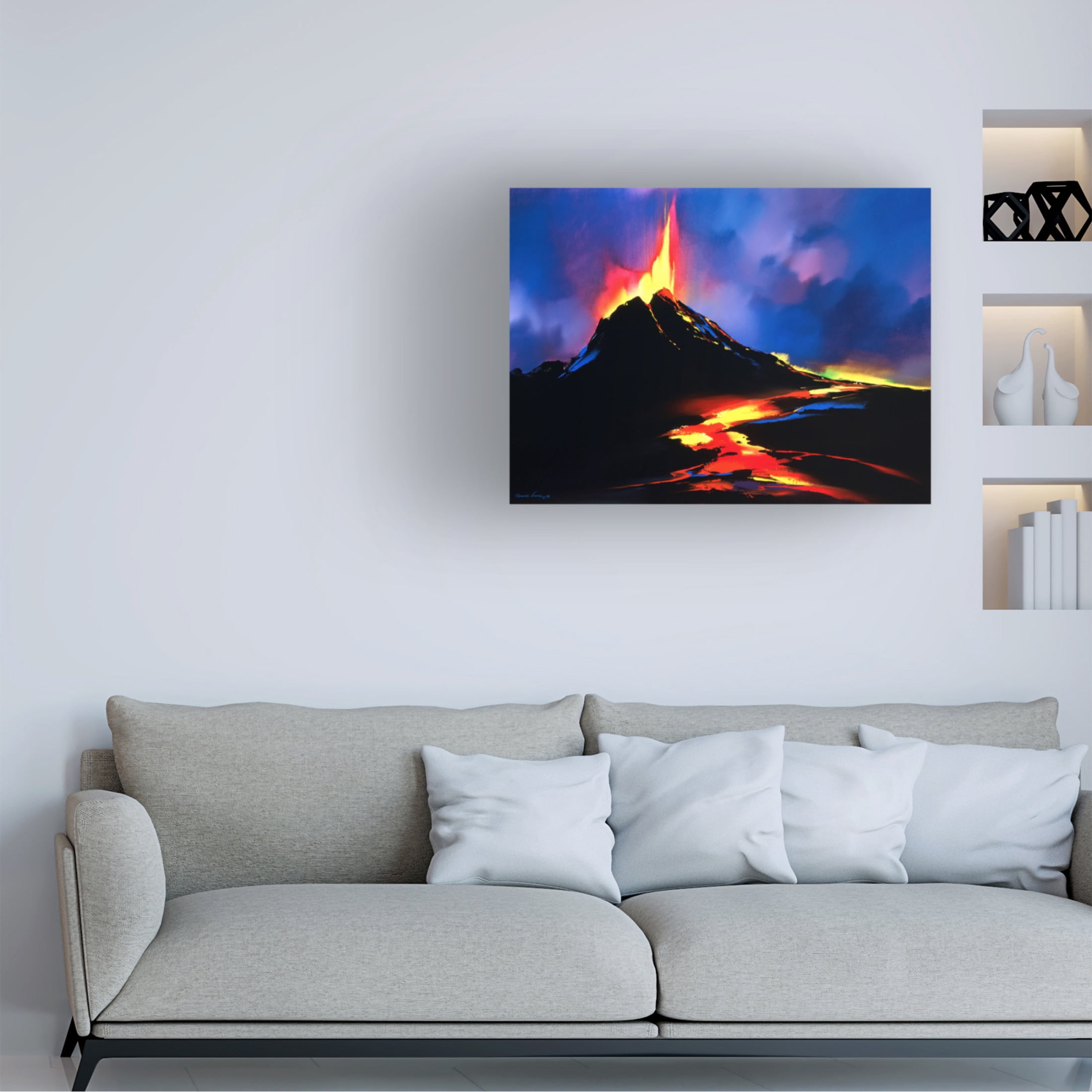 Canvas Wall Art - Thomas Leung 'Fire River' Wall Art for Living Room, Bedroom, or Office Décor by Trademark Fine Art - 32 x 24 Inches