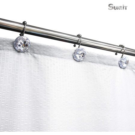 Queto Luxury Design Round Teal Diamond Crystal Gem Bling With Glide Shower Curtain Hooks For Mermaid Curtains Rust Proof Metal Rhinestones Glam Rings 12 Pack Canada Round Teal Diamond Crystal Gem Bling, Glam Shower Curtain Hooks