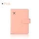 thumbnail image 1 of Bolsa de pasaporte de cuero con múltiples ranuras para tarjetas, protección multifuncional de identificación, cierre a presión, rosa moka, 1 of 2