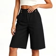 thumbnail image 4 of RongHuan Shorts for Women High Waisted Wide Leg Summer Casual Beach Vacation Bermuda Short Pants with Pockets, 4 of 5