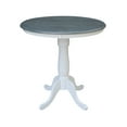 thumbnail image 3 of International Concepts 36"H Wood Round Pedestal Gathering Height Table with 2 Emily Counter Height Stools - Set of 3 Pieces, 3 of 5