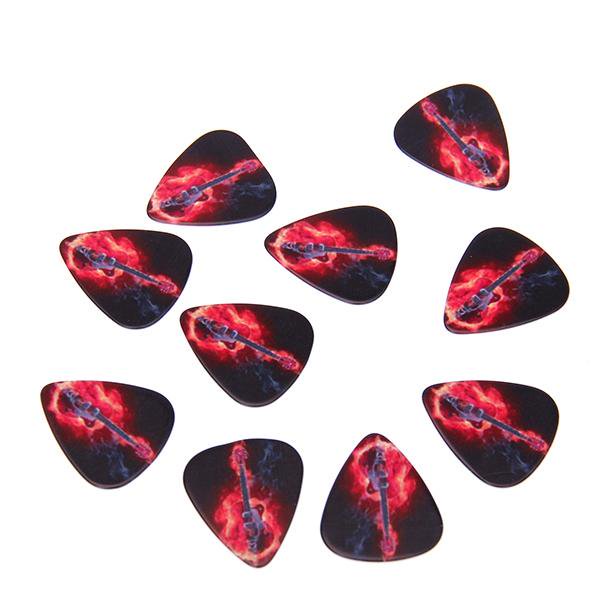 10 Uds. De púas de guitarra de celuloide, púas de 0,71mm, calidad de diseño de guitarra de llama fresca perfke Púas de guitarra Púas Diseño de llama 10 piezas 0