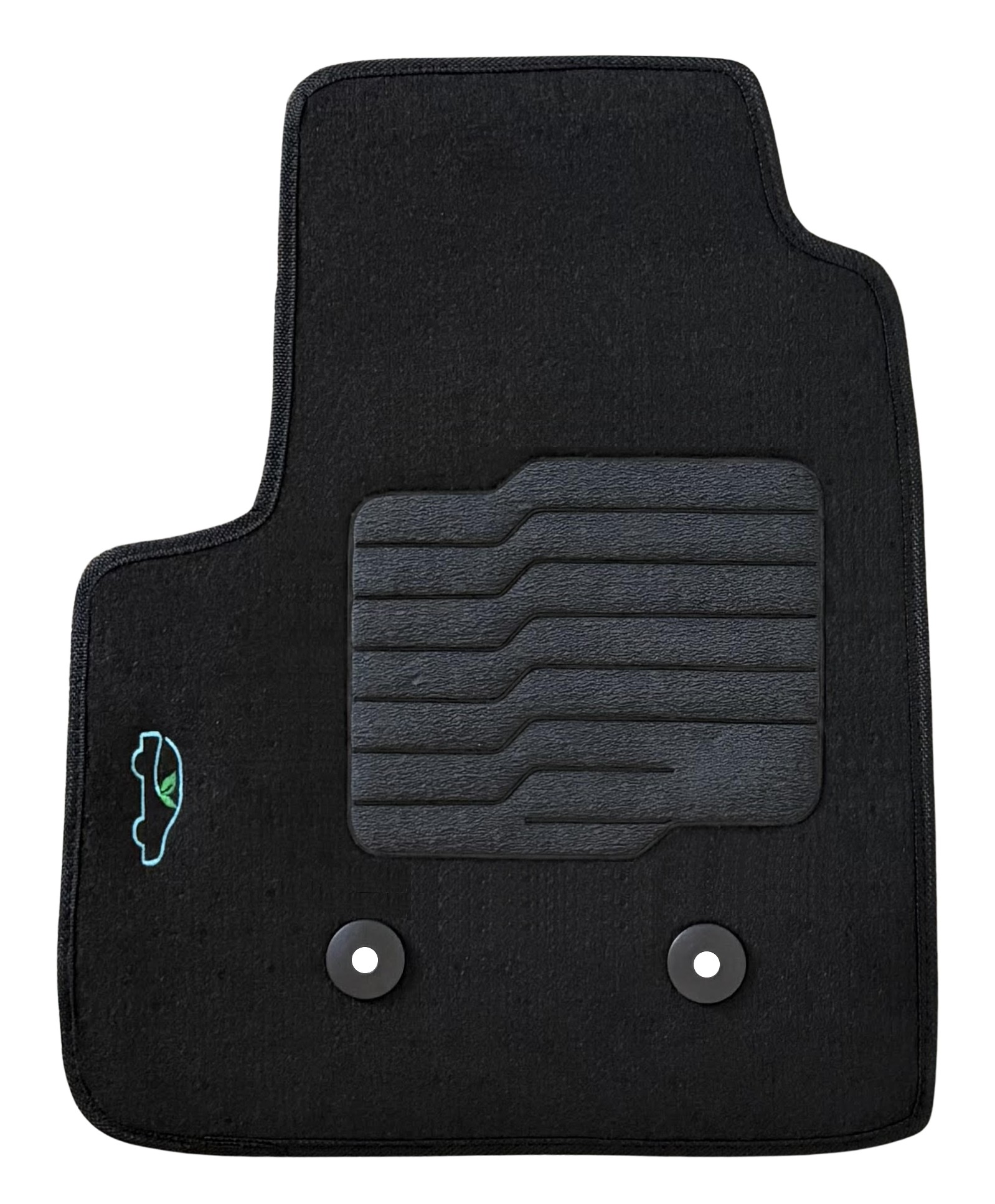 Carpet Floor Mats For 2015 to 2022 Chevrolet Colorado and GMC Canyon, Driver Heel Pad, Front and Rear, Black