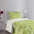 thumbnail image 3 of Ambesonne Sketchy Quilted Bedspread Set 2 Pcs, Floral Dragonfly Wings, Twin Size, Pale Green Dark Green, 3 of 5