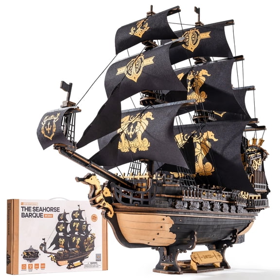 Puzzle de madera 3D ROKR Seahorse Barque modelo 603 piezas