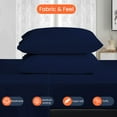 thumbnail image 4 of CCNY RV Bunk Sheet Set 42X80" Truck Sleeper 1000 TC Egyptian Cotton Camper 4Pcs Sheets & Pillowcase 6" Deep pocket Navy Blue, 4 of 8