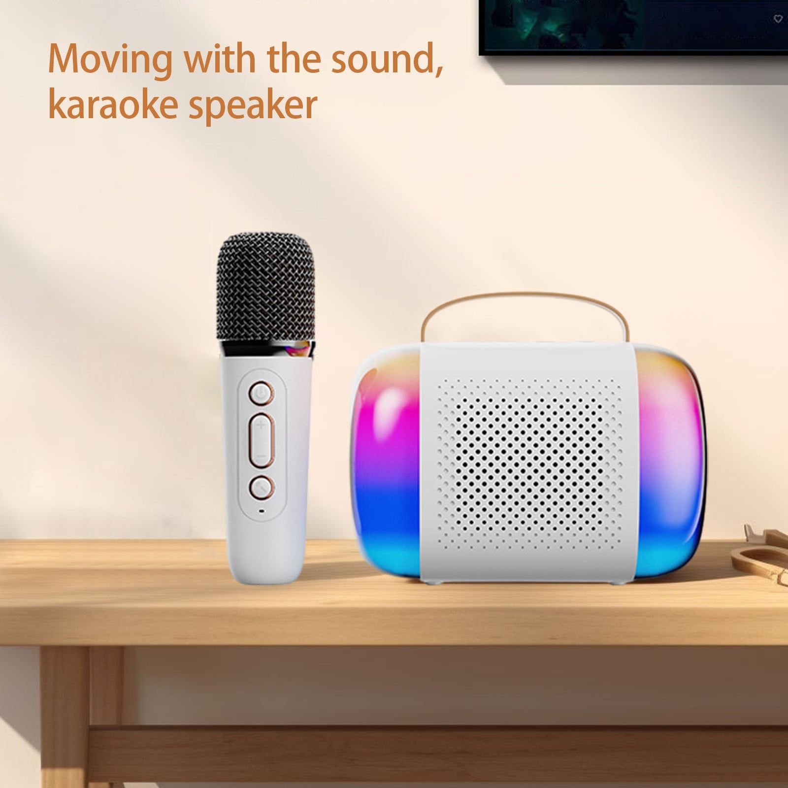 Hwkond Bluetooth Speaker Waterproof Private Bluetooth Speaker Home Wireless Karaoke Speaker Microphone Children's Outdoor Singing Small Home KTV On Clearance