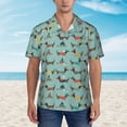 thumbnail image 2 of Susaid winter ski Dachshund Print Hawaiian Shirts for Men Women,Hawaiian Summer Short-Sleeve Casual Relaxed-Fit Button-Down,Large, 2 of 7