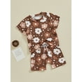 thumbnail image 2 of Bagilaanoe 2pcs Newborn Baby Girl Shorts Set Short Sleeve Floral T Shirt Tops + Shorts 3M 6M 12M 18M 24M Infant Casual Summer Clothes, 2 of 7