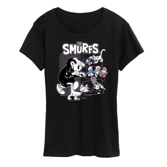 The Smurfs - Gargamel And Azrael - Women's Short Sleeve Graphic T-Shirt