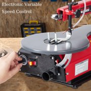 M optimized 16-Inch Variable Speed Scroll Saw with Extra-Large Adjustable Tilting Work Table, Easy-Access Blade Changes, Red