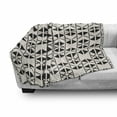 thumbnail image 3 of Geometric Soft Flannel Fleece Blanket, Modern Retro Style Monochrome Triangular Shapes and Lines Art Print, Cozy Plush for Indoor and Outdoor Use, 50" x 70", Ivory and Charcoal Grey, by Ambesonne, 3 of 6