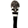 thumbnail image 2 of Majek #3, #4, & #5 Hybrid Combo Pack Rescue Utility Black & White Golf Headcover Knit Pom Pom Retro Classic Vintage Head Cover, 2 of 4