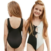 KYAIGUO Girls One Piece Swimsuits Bathing Suit Swimwear for Kids Teen,6-12T Big & Tall Bikini Swimsuits Bathing Suits Beach Pool Clothes