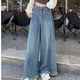 thumbnail image 2 of Pantalones vaqueros de estilo Retro para mujer, Jeans sueltos azules de calle alta, pantalones de fregona rectos de cintura alta, pierna ancha, 2 of 5