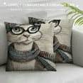 thumbnail image 3 of PHYHOO Animal Throw Pillow Cushion Cover, with and Animal on a Dotted Beige Background, Decorative Square Accent Pillow Case, Ivory Charcoal White, 3 of 5