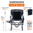 thumbnail image 4 of EVER ADVANCED Heavy Duty Oversized Directors Chair for Outdoor, Portable Folding Camping Chair with Side Table and Pocket, Supports 400 lbs, for Lawn, Sports, Fishing, Picnic, Beach, Black, 4 of 8