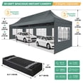 thumbnail image 5 of HOTEEL Heavy Duty 10x30 Commercial Tent,Pop up Canopy for Parties,Wedding,Waterproof Gazebos with 8 Sidewalls,Gray, 5 of 10