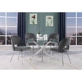 thumbnail image 5 of Round 45" x 45" 5pc Clear Glass Dinette Set with Dark Gray Chairs, 5 of 5