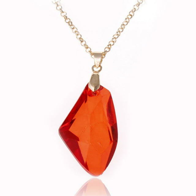 Collier Unisexe Décorations Magique Pierre Design Pendentif Collier Pierre Rouge Pendentif Couleur