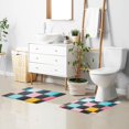 thumbnail image 6 of Yayeee Bath Rug for Bathroom Floor Non Slip Rectangle Fluffy Soft Absorbent Mat, 16"x24", Pink Checkered Pattern, 6 of 7