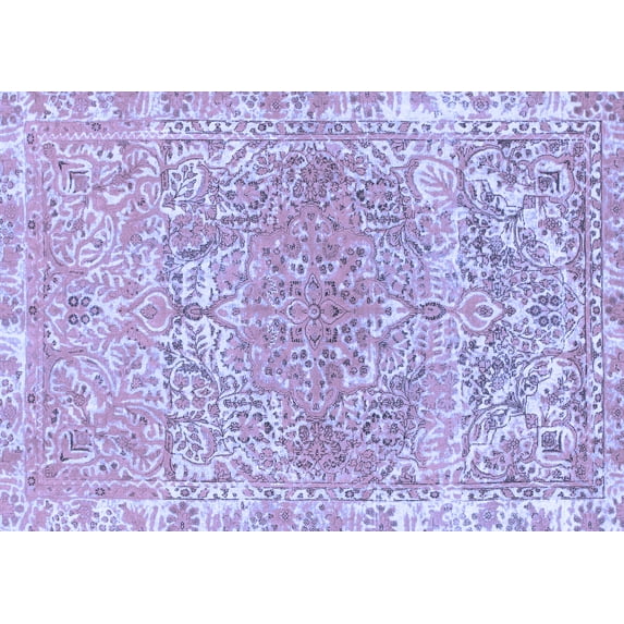 Ahgly Company Machine Washable Indoor Rectangle Abstract Blue Modern Area Rugs, 4' x 6'
