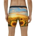 thumbnail image 4 of Picia Beautiful Golden Sunflower Field Pattern Men's Athletic Long Leg Briefs , Performance Stretch Underwear，Moisture-Wicking, 4 of 7